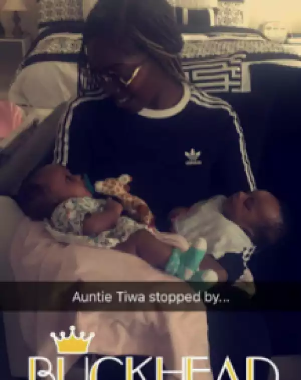 Tiwa Savage Visits New Parents; Freda Francis, Paul Okoye & Anita (Photos)